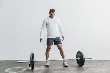 Nobull Crossfit® Men's Long Sleeves White | Australia (SD5364)